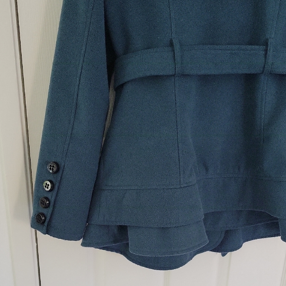 Pink Envelope Teal Double-Breasted Pea Coat - Picture 4 of 4